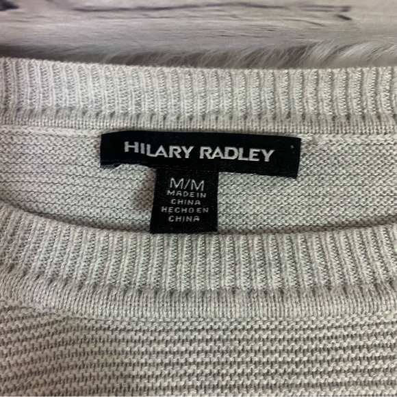 Hilary Radley Grey Sweater Faux White Top Underneath Size Medium - Picture 6 of 9